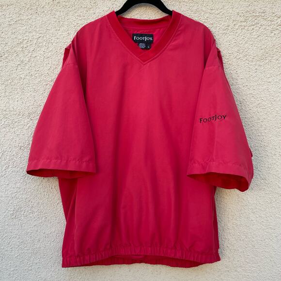 FootJoy Red Short Sleeve Pullover Golf Wind Shirt L - Picture 1 of 9